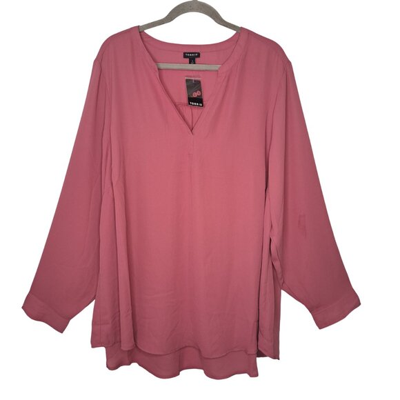 torrid Tops - NEW Torrid Dusty Pink Rose Wine Georgette Blouse Plus Size 3